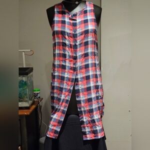 Equipment Multicolor Plaid Button Down Dress